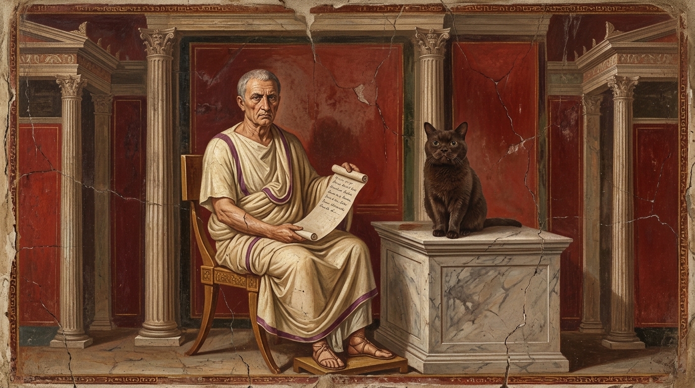 AI-generated historical scene 11: Roman Republic (c. 80 BCE) — Veristic Roman Fresco.