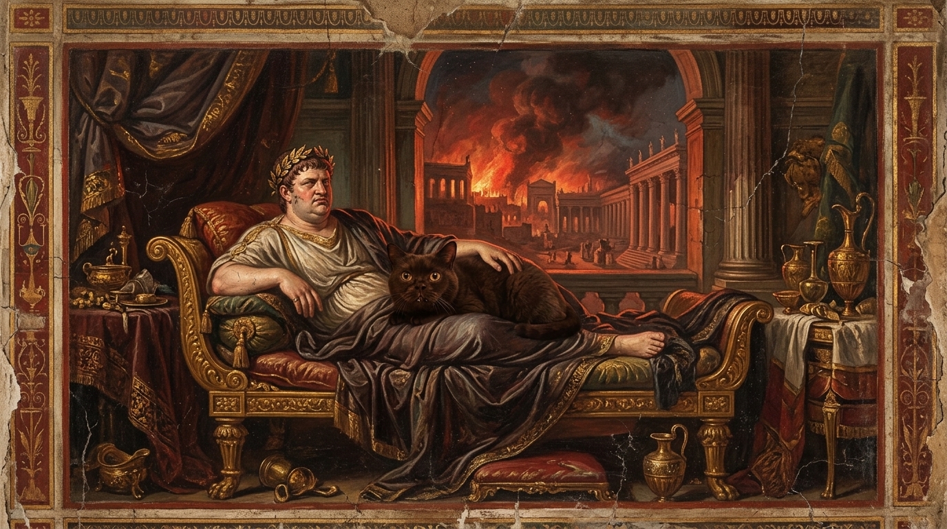 AI-generated historical scene 12: Julio-Claudian Rome (c. 64 CE) — Domus Aurea Encaustic Portrait.