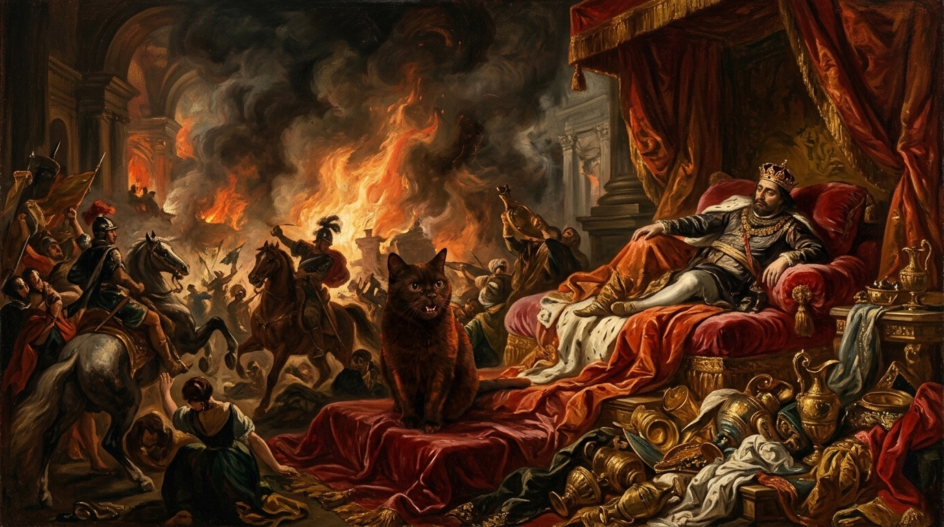 AI-generated historical scene 41: French Romanticism (c. 1827 CE) — Monumental Catastrophe.