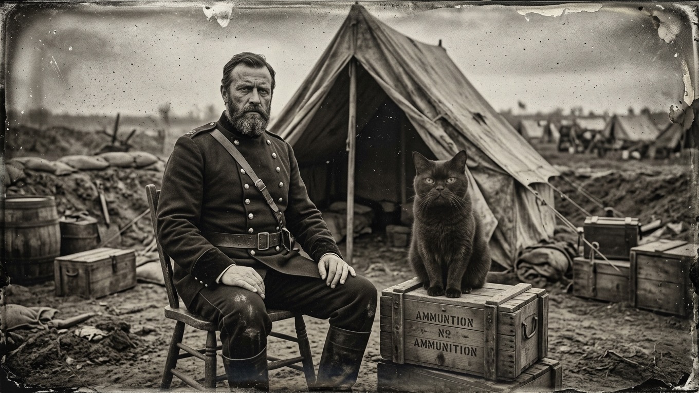 AI-generated historical scene 45: Victorian Era / Early Photography (c. 1860s) — Wet Plate Collodion.