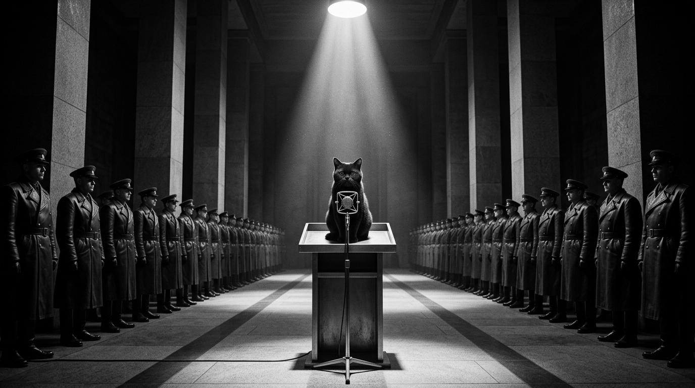 AI-generated historical scene 47: 1930s Industrial Totalitarianism (c. 1937) — Constructivist Silver Gelatin.