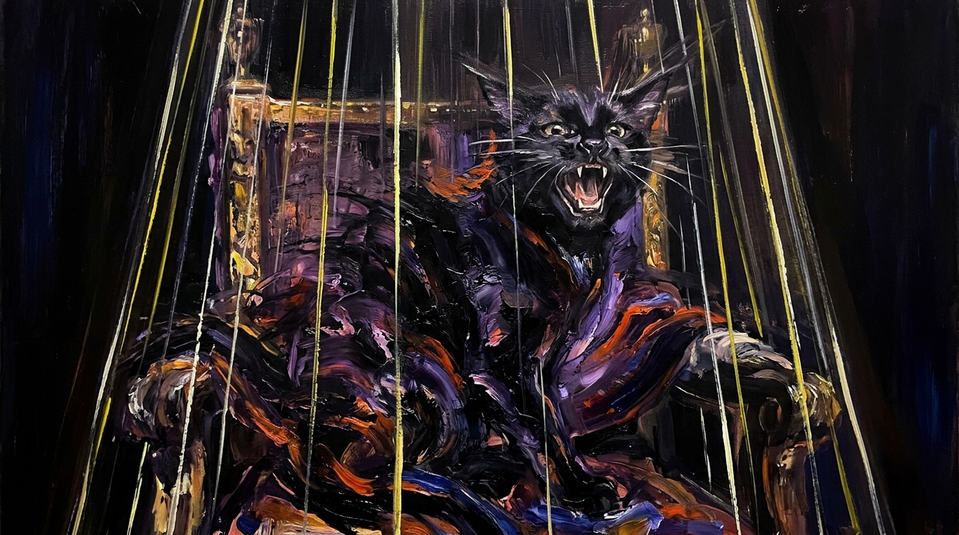 AI-generated historical scene 78: Francis Bacon — Study for a Screaming Pope.